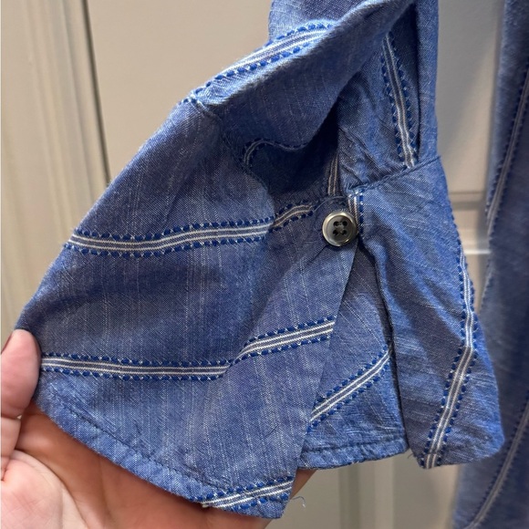 Jessica Simpson Blue Button Down Top, sz 3x - Picture 3 of 4